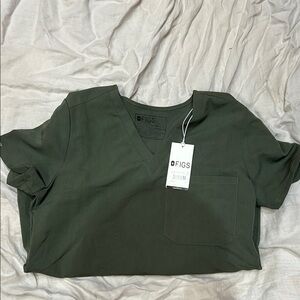 Figs Women's Dark Green V-Neck Tee